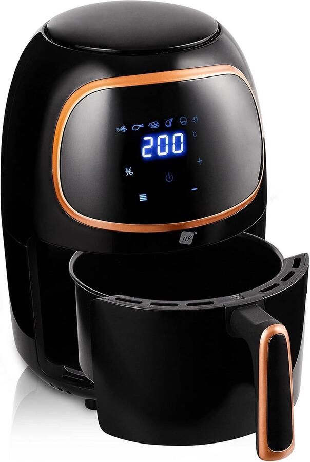 Airfryer 2 liter – Digitale friteuse met 6 programma s anti-aanbaklaag en temperatuurregeling tot 200 °C – Gezond bakken en frituren