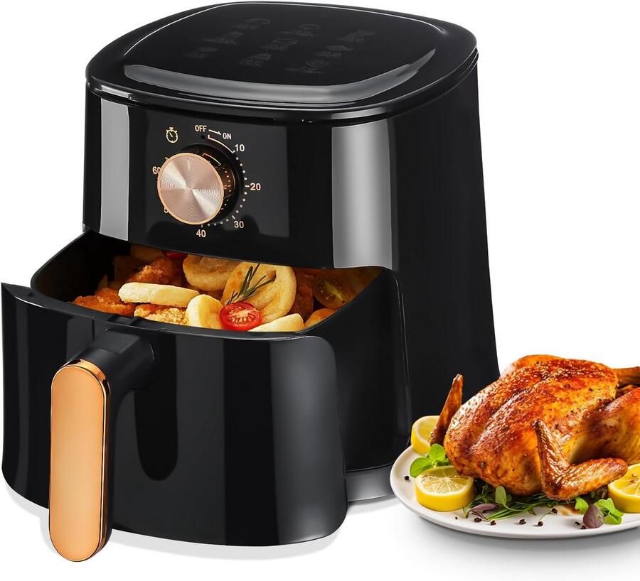 Airfryer 4 Liter met Timer en Hoge Wattage voor Gezonde Frituur en Grillen