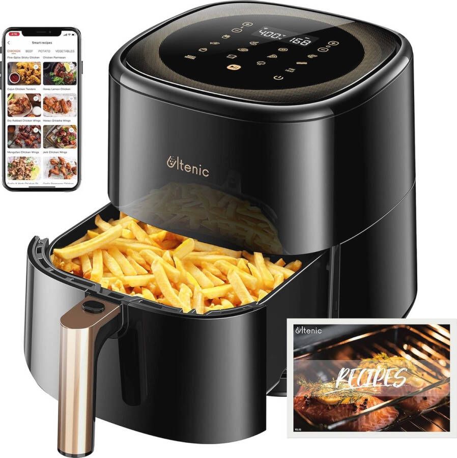 Airfryer 5L Met 11 Voorgeprogrammeerde Programma's Slimme Heteluchtfriteuse Met Aanraakscherm Wifi En Receptenapp