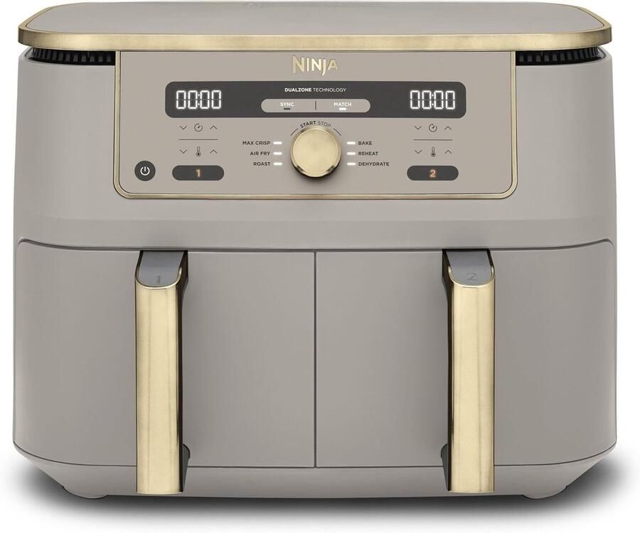 Airfryer 9 5 Liter Dual Zone – Dubbele Heteluchtfriteuse met 2 Lades – 6-in-1 Functie – Vaatwasmachinebestendig – 2470W