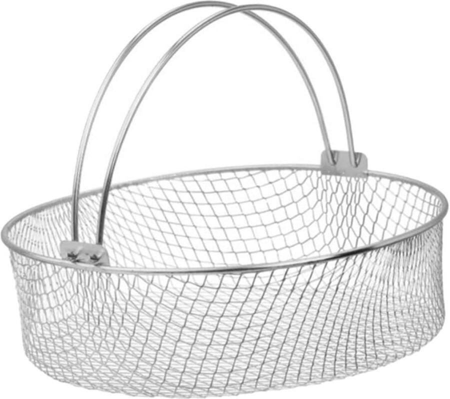 Airfryer Accessoire Mandje Frituurmandje Snacks Bereiden Roestvrij Staal 21x21x21 cm Zilverkleurig