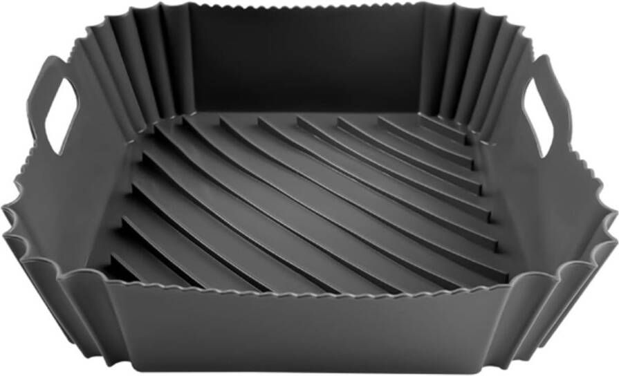 Airfryer accessoires Airfryer siliconen bakje Airfryer Siliconen Bakje Grijs Bakpapier Alternatief Mand Bakvorm Bakplaat BPA Vrij 18cm heteluchtfriteuse voor magnetron oven koelkast vaatwasser Herbruikbare 22*22*6cm