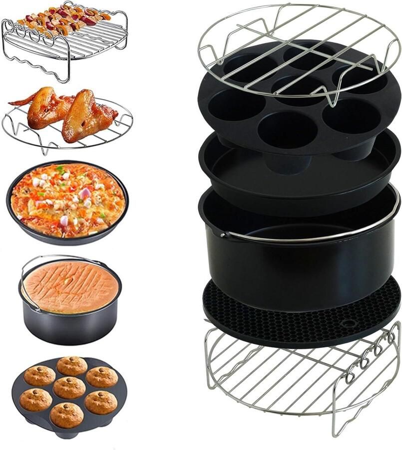 Airfryer Accessoires Bakpapier Siliconen Bakje Mand Spatels Oven Rek hygiënisch