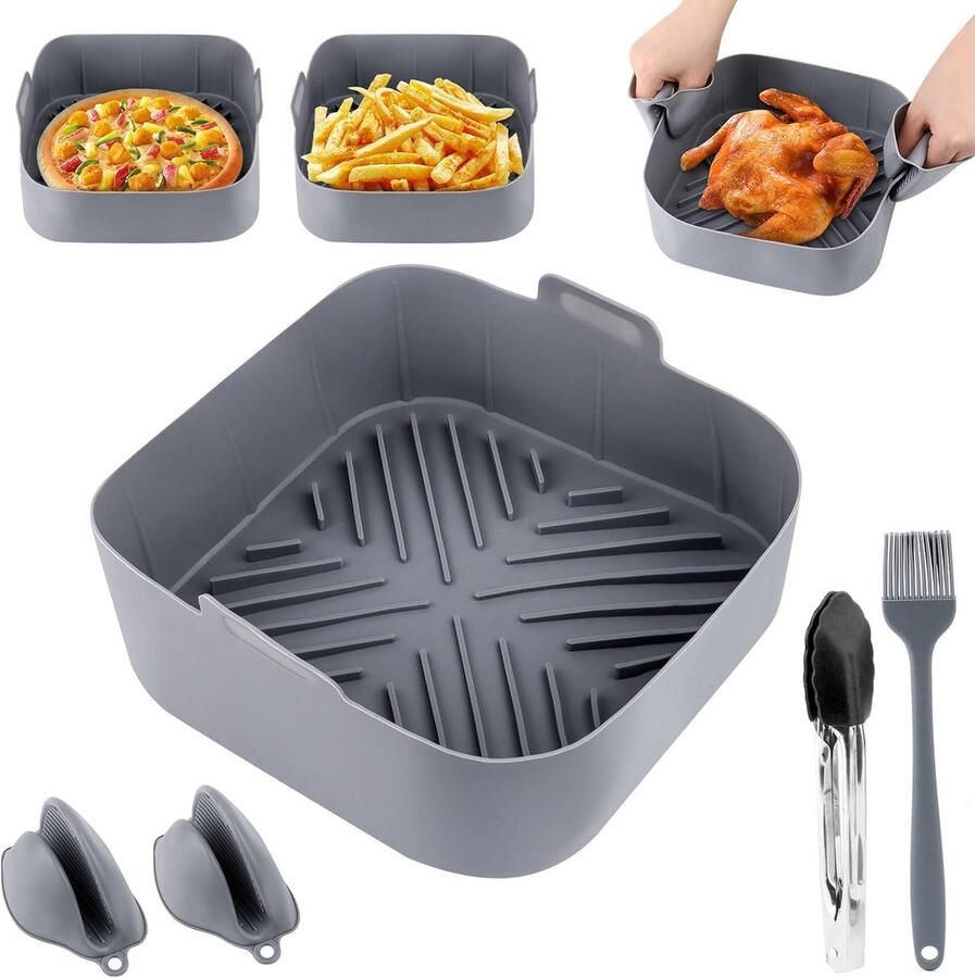 Airfryer Accessoires Bakpapier Siliconen Bakje Mand Spatels Oven Rek Koken