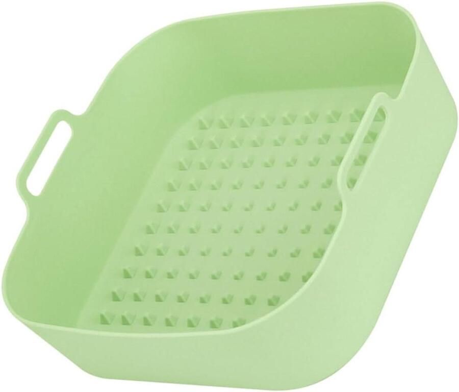 Airfryer Accessoires Bakvorm Liner Gemakkelijk Bakken Herbruikbaar Siliconen 20 Cm Vierkant Lichtgroen