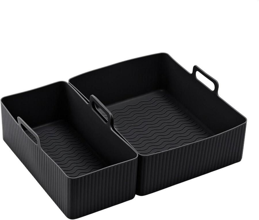 Airfryer Accessoires Bakvorm Set Schoon Bakken Hittebestendig Siliconen Set van 2 Grijs Zwart