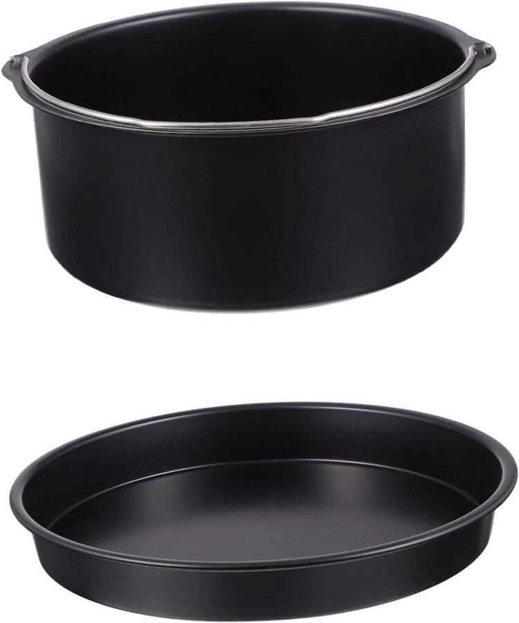 Airfryer Accessoires Bakvormen Set Bakken en Braden Antiaanbaklaag 17.3x7cm Zwart