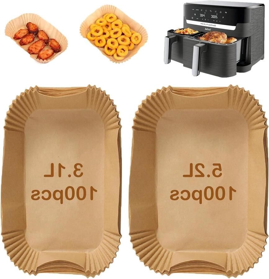 Airfryer Accessoires Dubbele Mand Accessoires Lekker Koken Verbeterde Luchtcirculatie 200 stuks Wit