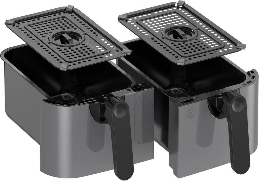 Airfryer Accessoires Dubbele Mand Dubbele Kookmand Airfryer Gelijk Tijd Koken Geperforeerd Anti-aanbakrek