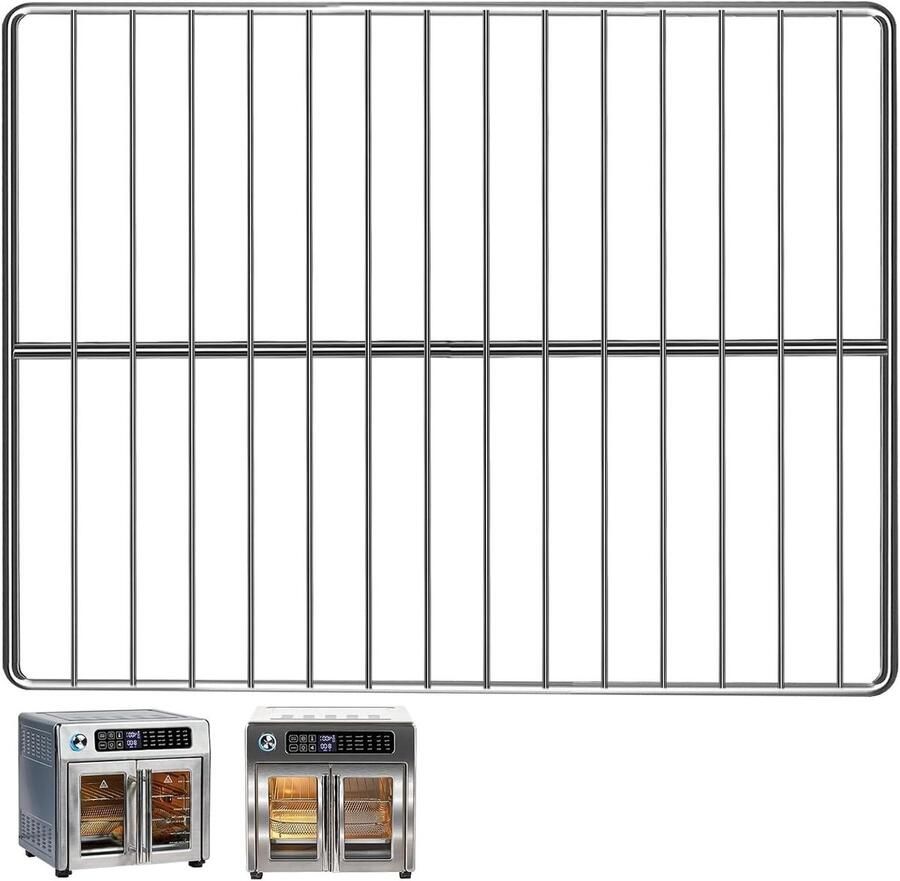 Airfryer Accessoires Grillrooster Mand Gezond Koken Vaatwasmachinebestendig 318 x 299 cm Zilverkleurig