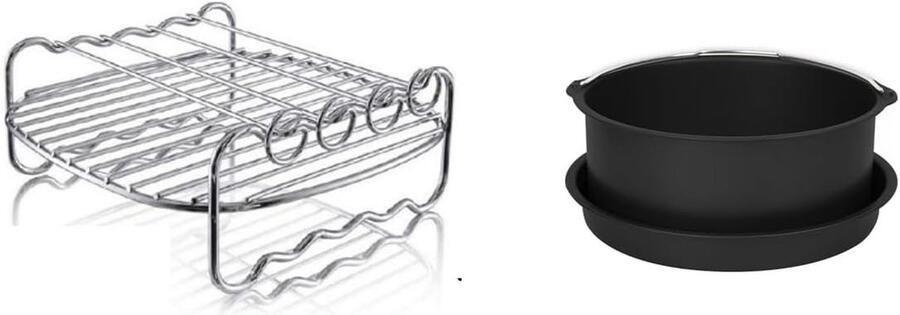Airfryer Accessoires Keuken Set Meer Koken 3 Delig 5L tot 9L Zwart