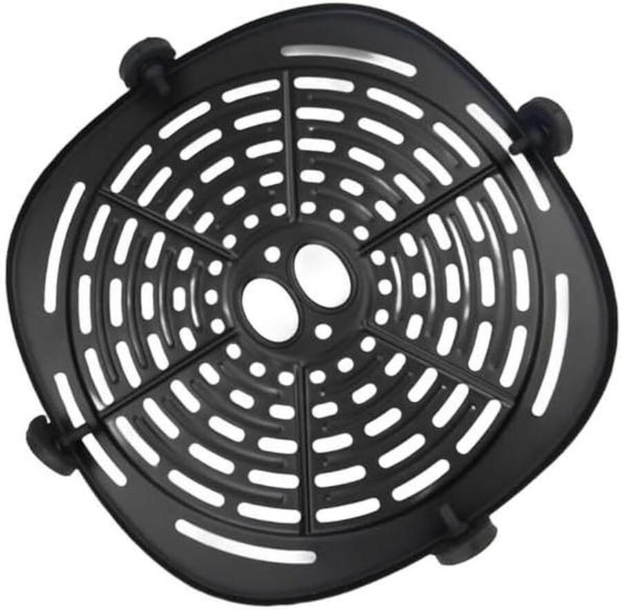 Airfryer Accessoires Lade Crisper Plate Grill Lucht Frituren Met Vier Hoekbeschermers 18 x 18 cm Zwart