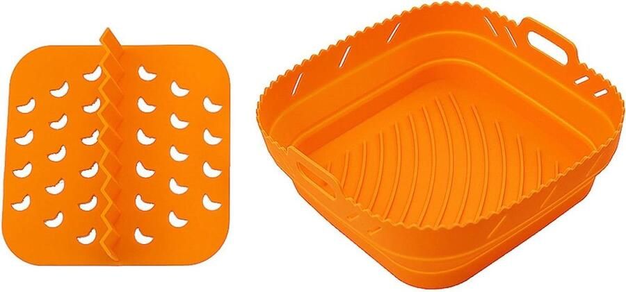 Airfryer Accessoires Luchtfriteuse Voeringen Veelzijdig Koken Herbruikbaar en Vaatwasmachinebestendig 8.5 inch Oranje