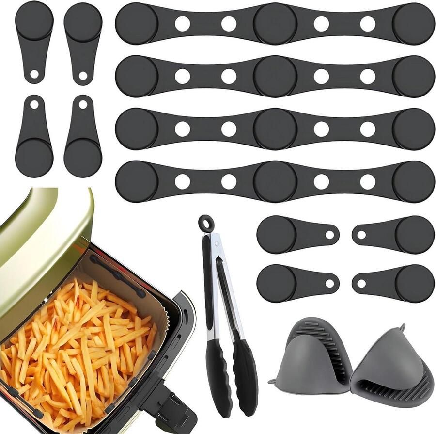 Airfryer Accessoires Set Bakpapier Magneten Veilig Bakken 12 Magneten Inbegrepen 15 Delig Mix Kleuren