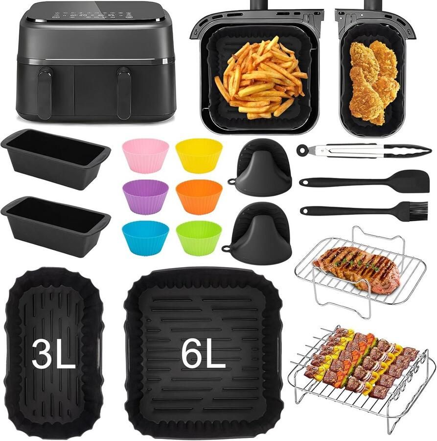Airfryer Accessoires Siliconen Bakje Bakpapier Koken - Foto 2