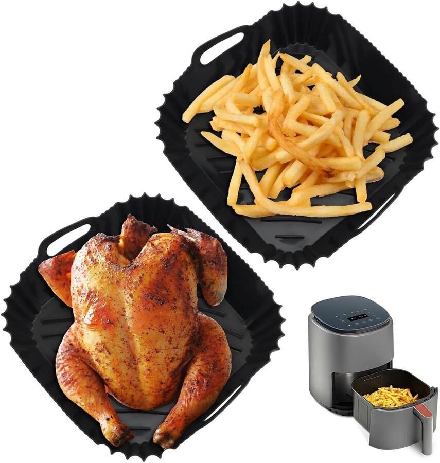 Airfryer Accessoires Siliconen Bakje Bakpapier Minder vet
