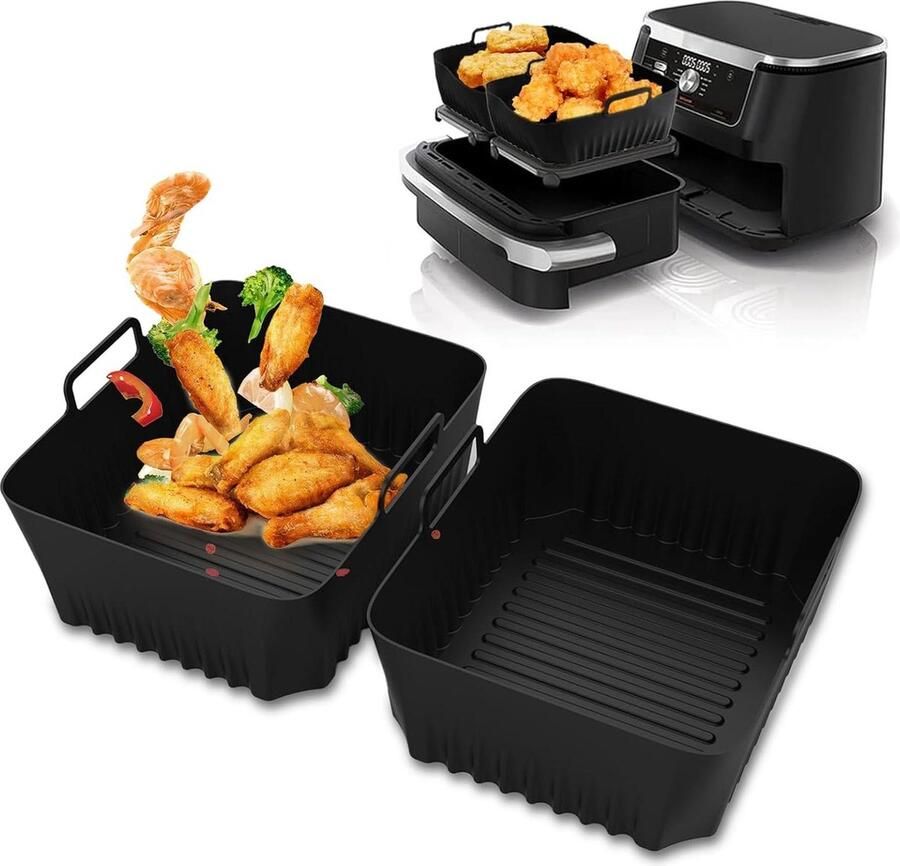 Airfryer Accessoires Siliconen Vorm Silicone Inzetstuk Heteluchtfriteuse Ninja Airfryer Zwart airfryer accessoires