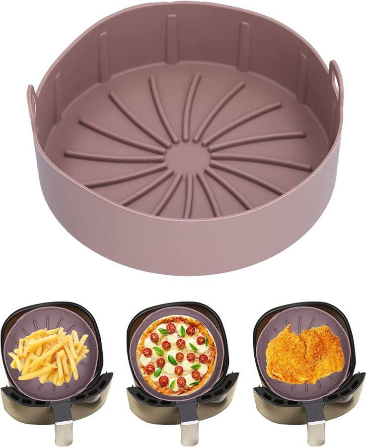 Airfryer accessoires voor heteluchtfriteuse siliconenpot heteluchtfriteuse accessoires herbruikbare siliconenpot elektrofriteuse reserve-keukenbakplaat-gebruiksvoorwerpen eenvoudig te reinigen