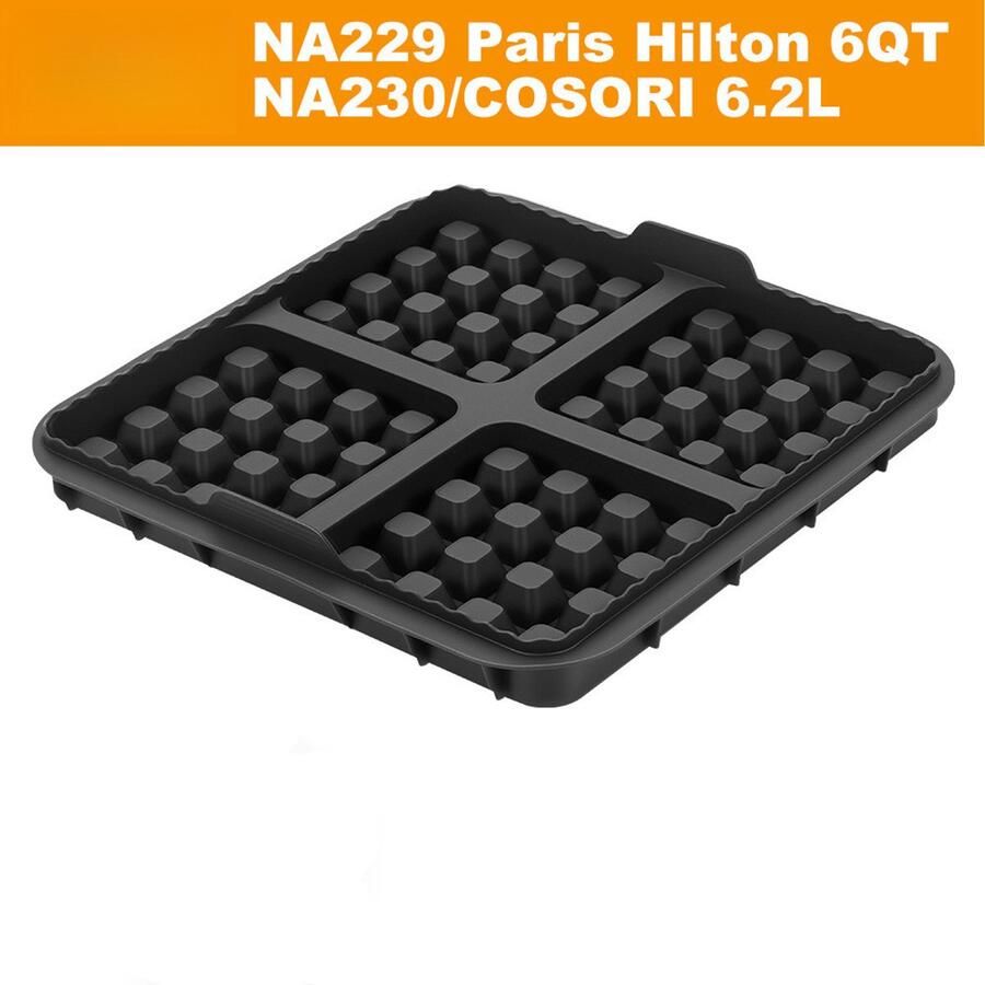 Airfryer-accessoires wafelvorm cakevorm bakplaat keukenbakken geschikt voor NA229 Paris Hilton 6QT NA230 COSORI 6.2L 3 stuks zwart extra groot