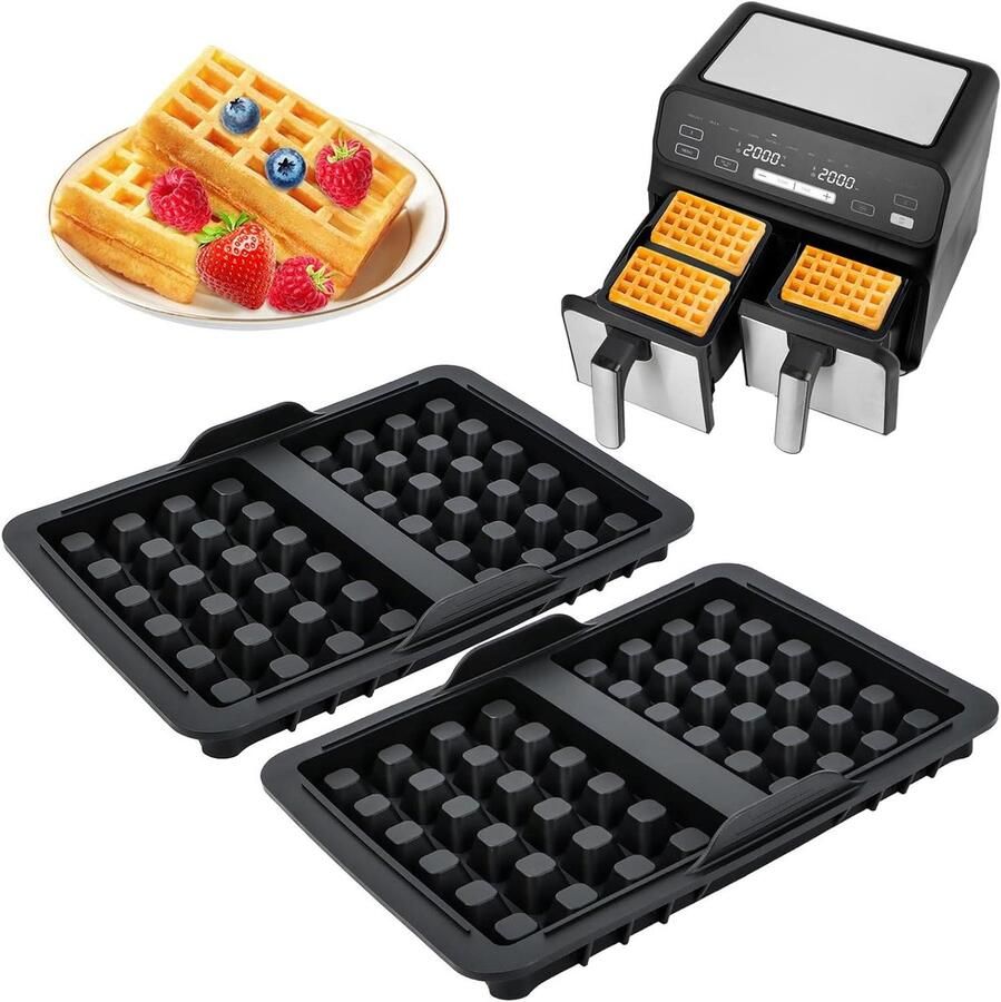 Airfryer accessoires wafelvorm siliconen 2 stuks compatibel met verschillende modellen