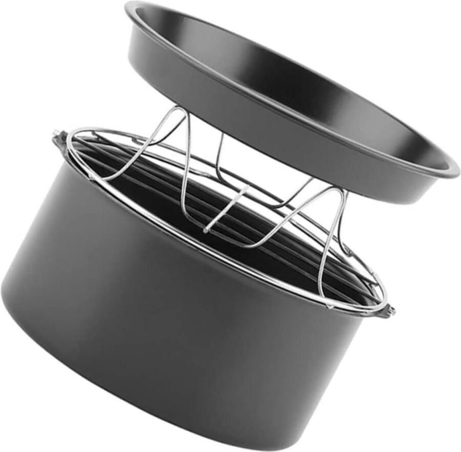 Airfryer Bakaccessoires Bakvormen Set Lekker Koken Antiaanbak Laag 9 Inch Zwart