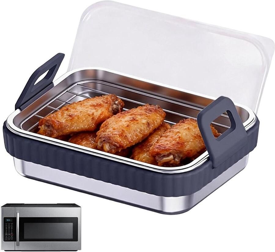 Airfryer Bakblik Bakplaat Airfryer Gelijkmatig Bakken Antiaanbaklaag 21 x 16 x 56 cm Grijs