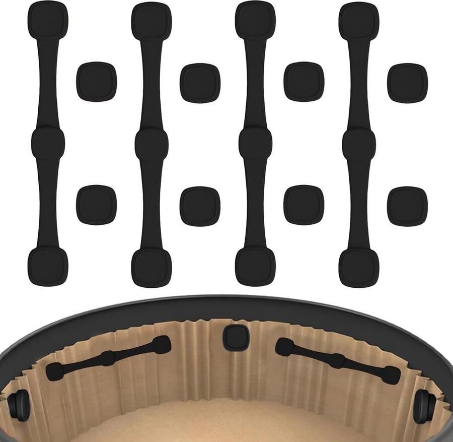 Airfryer Bakjes Papieren Liners Voorkom Aanbranden Hittebestendig Materiaal 10x5x5 cm Zwart