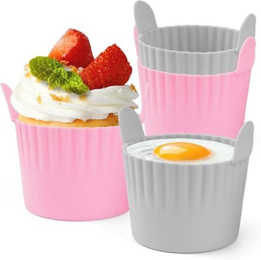 Airfryer Bakjes voor Eieren en Muffins Set van 4 BPA-vrij Silicone Vormen