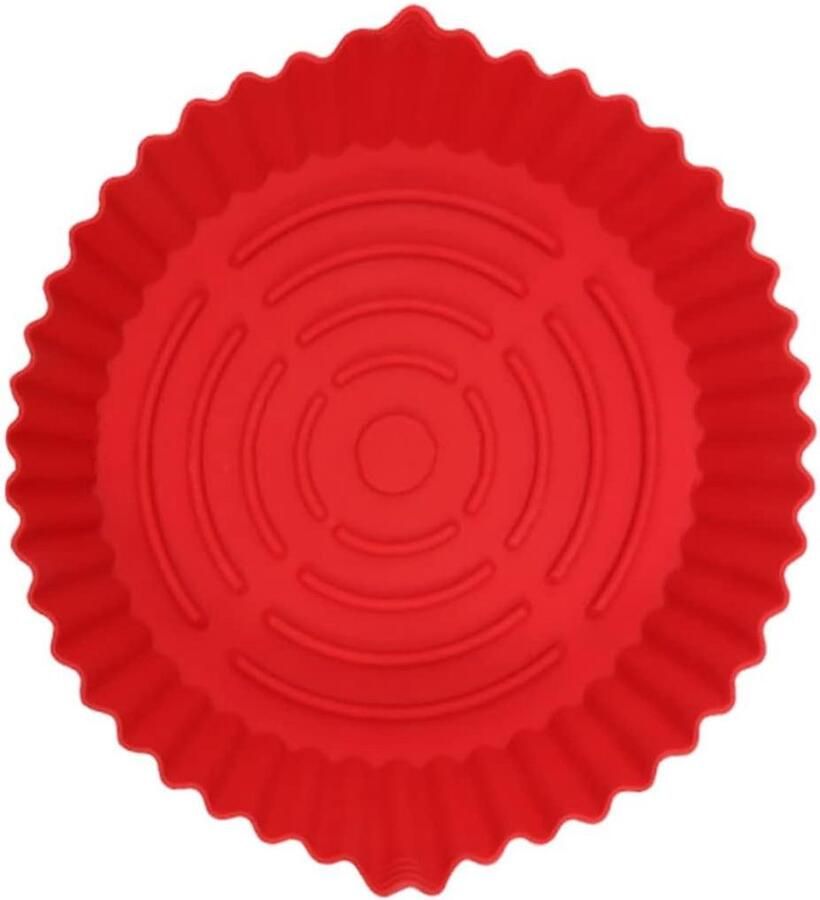 Airfryer Bakpan Siliconen Pan Gemakkelijk Bakken Hittebestendig Antiaanbak 19x19x6 cm Rood