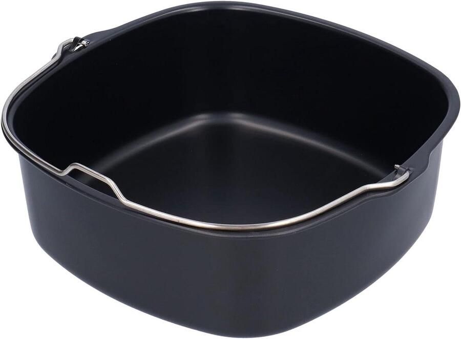 Airfryer Bakpan Taartvorm Friteuse Lekker Bakken Voedselveilig Ijzer 22 cm Zwart