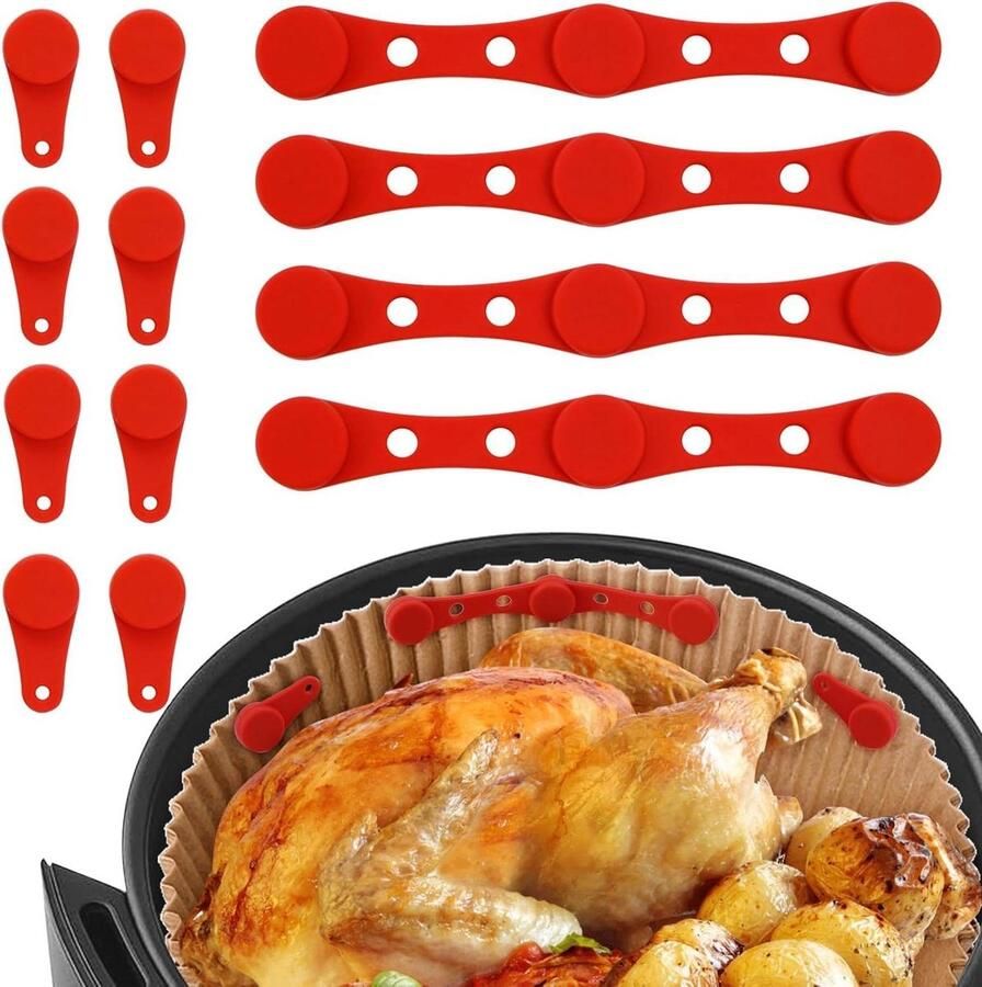 Airfryer Bakpapier Clips Magnetische Houders Bakpapier Bevestigen Hittebestendige Magneten 12 Stuks Zwart