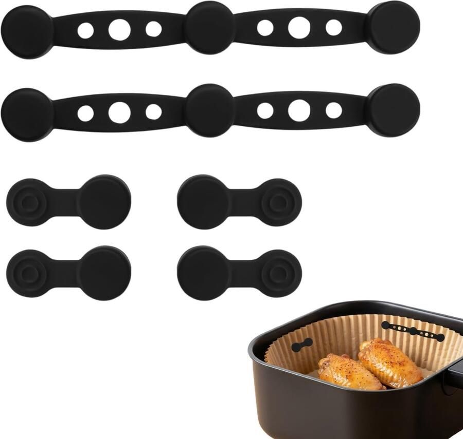 Airfryer Bakpapier Magneten Hittebestendige Clips Bakpapier Fixeren Voedselveilig Silicone 6 Stuks