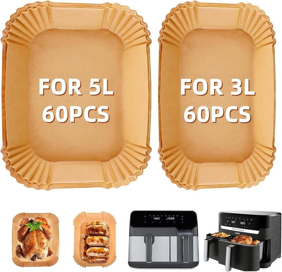 Airfryer Bakpapier Wegwerp Vormen voor Snacks en Maaltijden