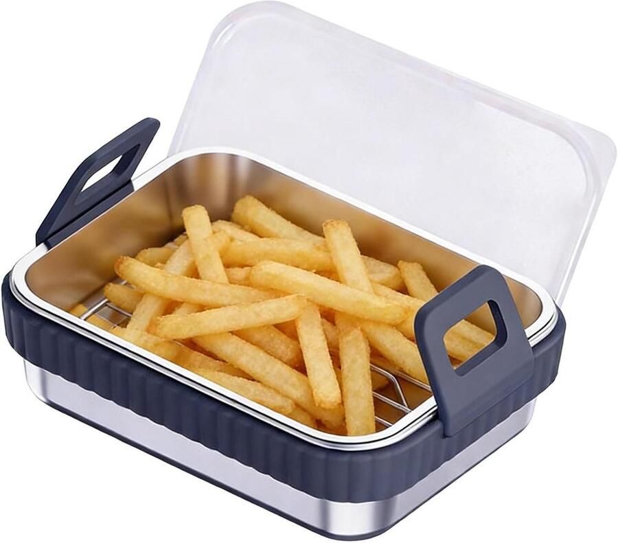 Airfryer Bakplaat Airfryer Mand Gezond Koken Antiaanbaklaag 20 x 15 cm Grijs