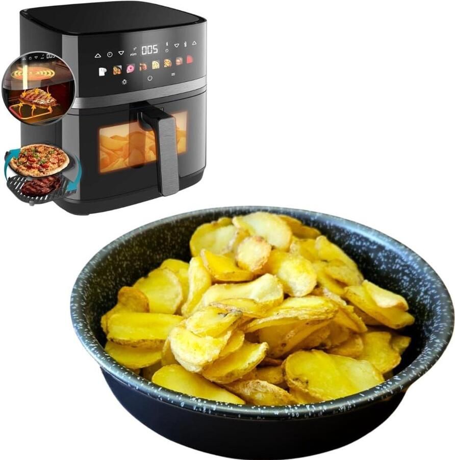 Airfryer Bakplaat Airfryer Pan Gezond Koken Antiaanbaklaag 20 cm Zwart