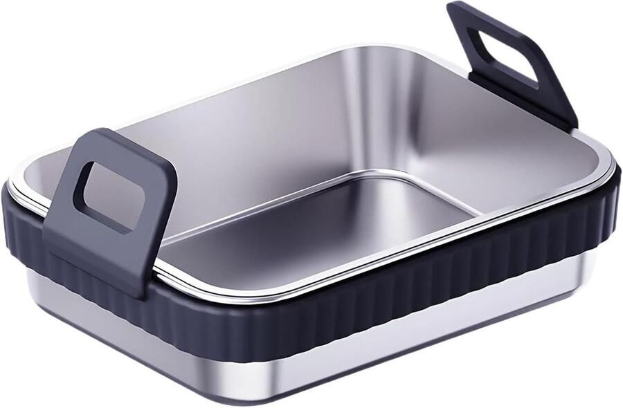 Airfryer Bakplaat Metalen Rooster Gelijkmatige Verwarming Afneembare Handgreep 20 cm Zwart