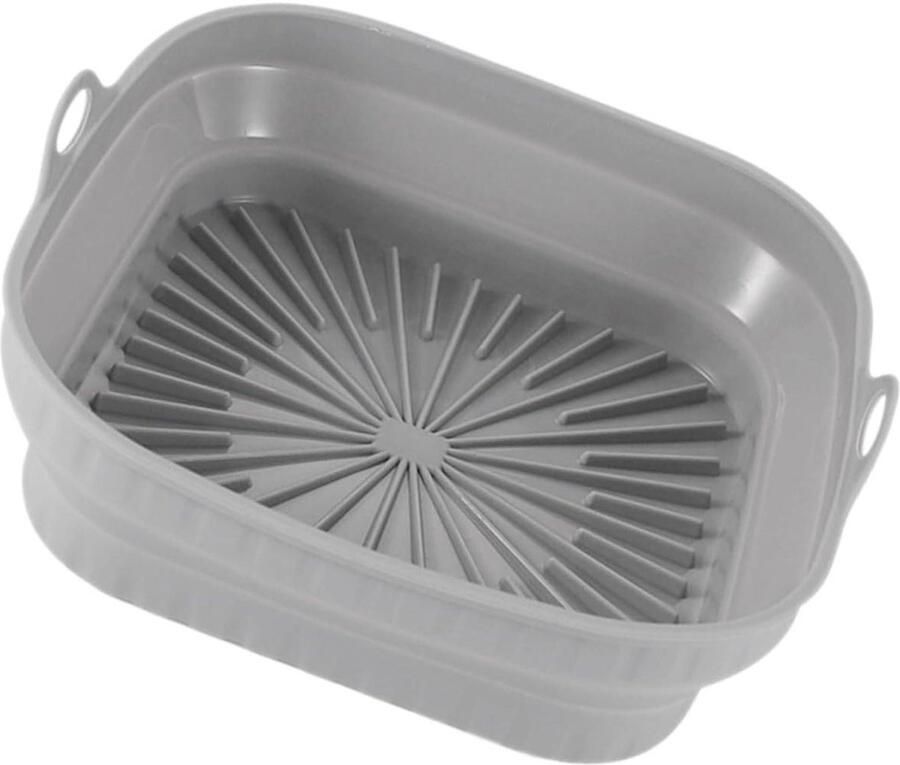Airfryer Bakvorm Airfryer Liner Bakken en Braden Hittebestendig Siliconen 21.5x21.5x7.5CM Donkergrijs