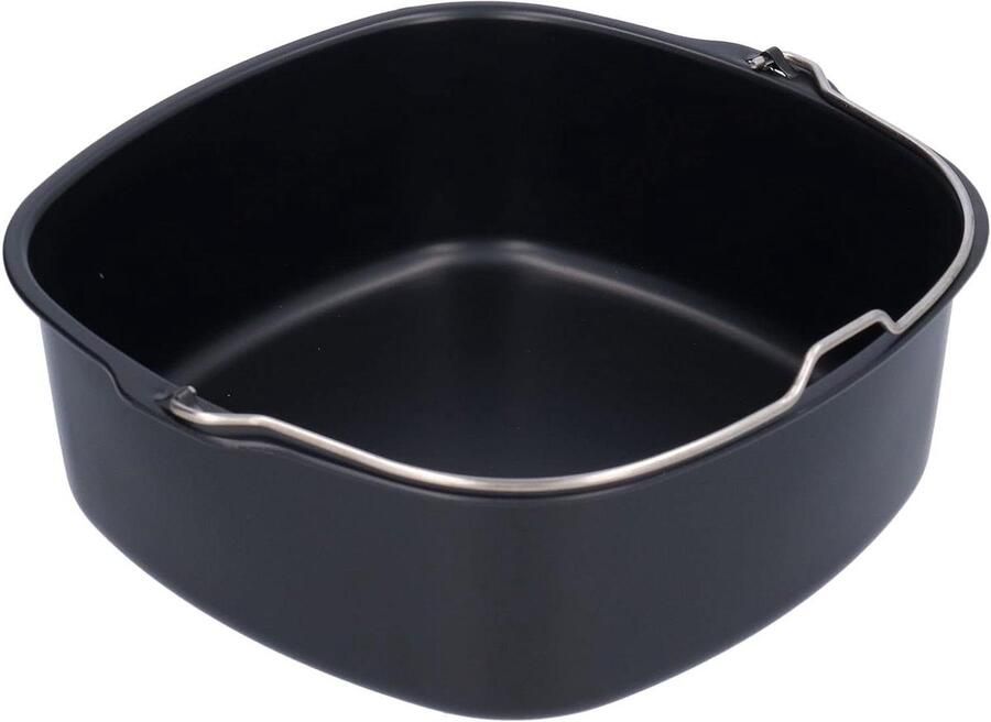 Airfryer Bakvorm Cake Pan Accessoire Gerechten Bereiden Voedselveilig IJzer 22 cm Zwart