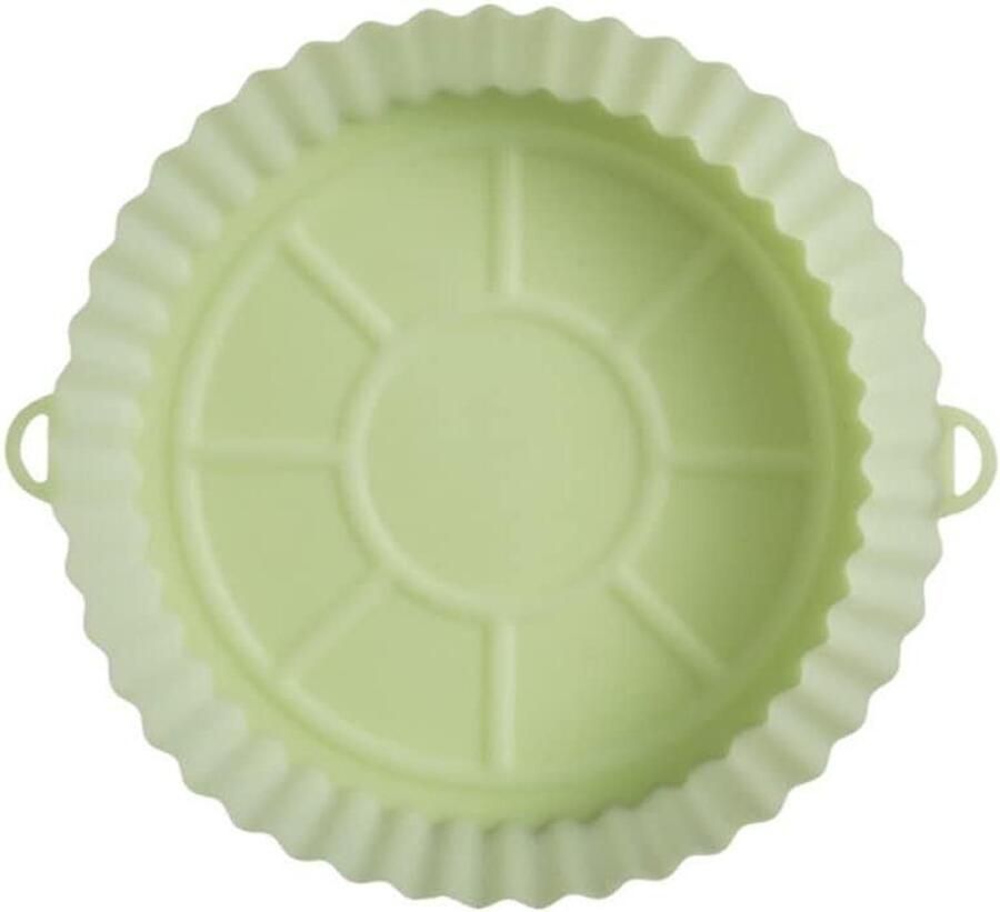 Airfryer Bakvorm Flexibele Pad Keuken Accessoire Met Handvatten 20 cm Diameter Lichtgroen