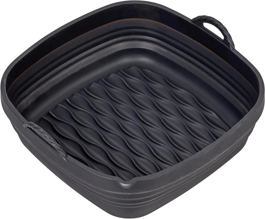 Airfryer Bakvorm Silicone Liner Makkelijk Schoonmaken Opvouwbaar Ontwerp 20.5 x 21.5 x 8 cm Grijs