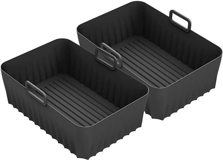 Airfryer Bakvorm Silicone Mallen Bakken en Braden Hittebestendig Materiaal 2 stuks Grijs