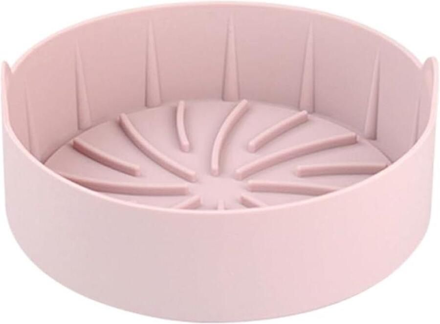 Airfryer Bakvorm Silicone Pot Airfryer Bakken en Braden Circulatie Structuur 22 cm Roze