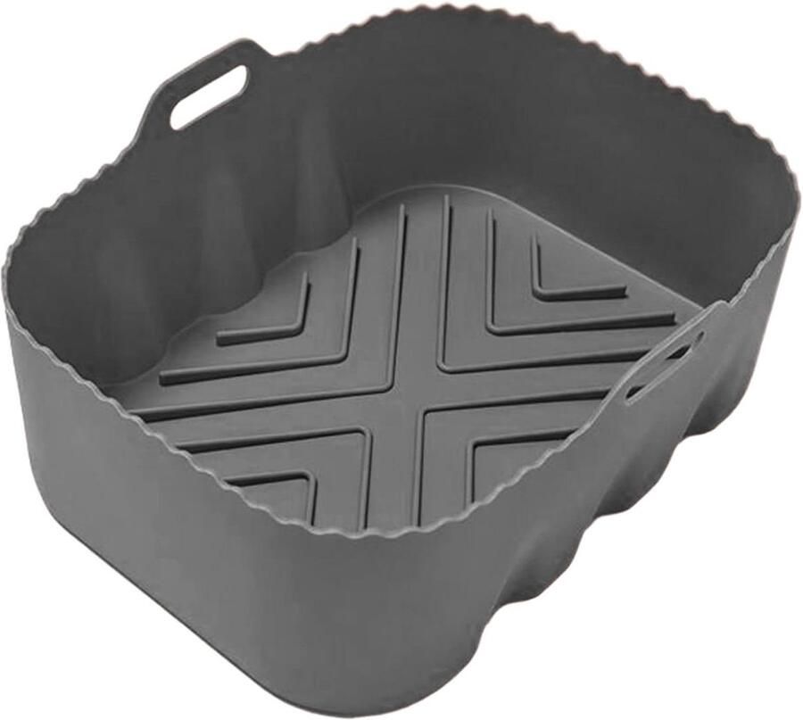 Airfryer Bakvorm Siliconen Liner Gezond Koken Voedselveilig Materiaal 20 x 15 cm Grijs