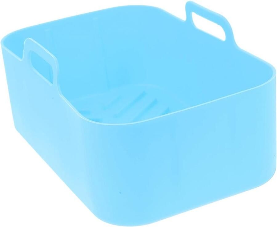 Airfryer Bakvorm Siliconen Mand Lekker Koken Voorkomt Vastplakken 20 x 20 cm Blauw