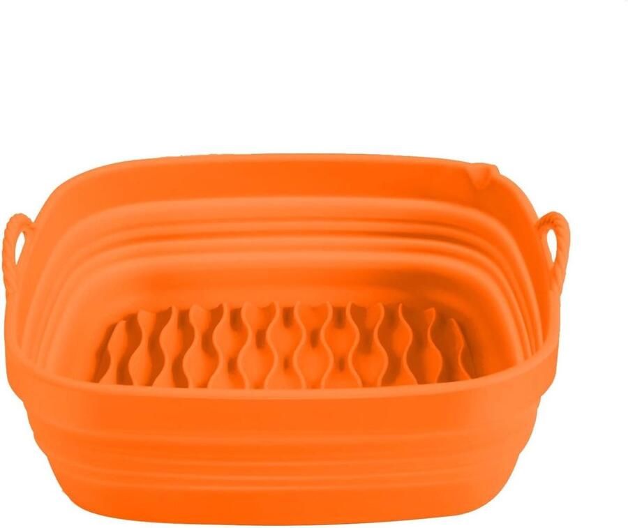 Airfryer Bakvorm Siliconen Mand Veelzijdig Koken Herbruikbaar & Ovenbestendig 21 cm Oranje
