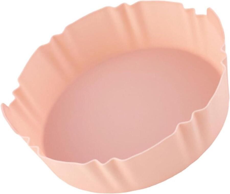Airfryer Bakvorm Siliconen Mand Voedsel Bereiden Antiaanbaklaag 20 cm Roze
