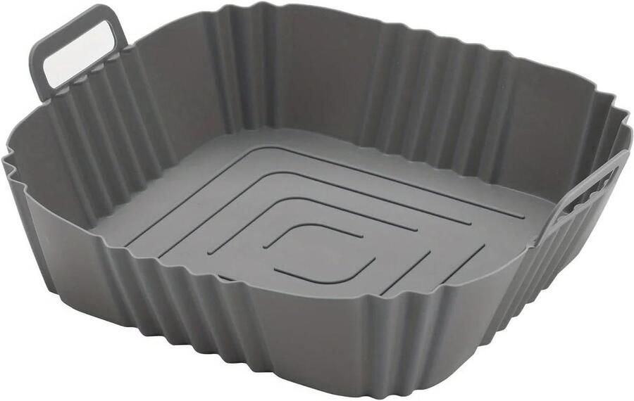 Airfryer Bakvorm Siliconen Mandje Gezond Bakken Non-stick Coating 16 cm Grijs