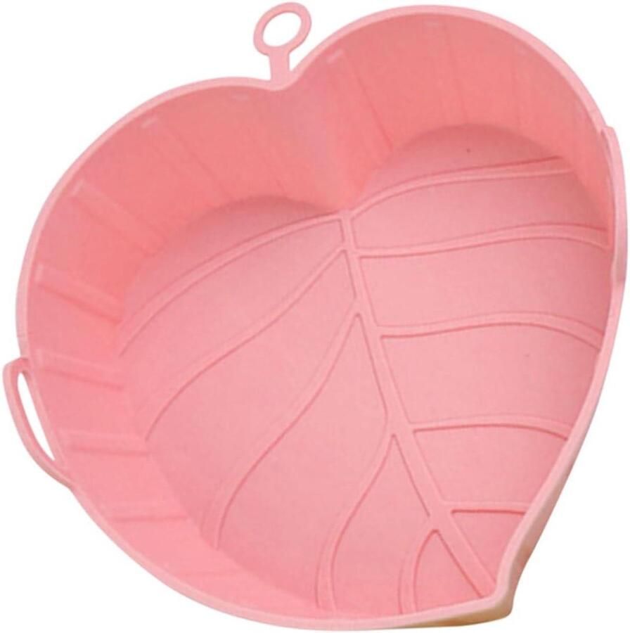 Airfryer Bakvorm Siliconen Voering Lucht Frituren Herbruikbaar Materiaal 20x18.5x5.2cm Roze