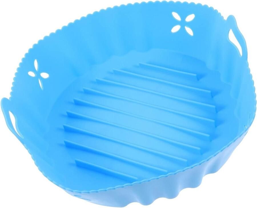 Airfryer Bakvorm Voering Siliconen Pad Airfryen Zonder Knoeien Herbruikbaar Antiaanbak 20 cm Blauw