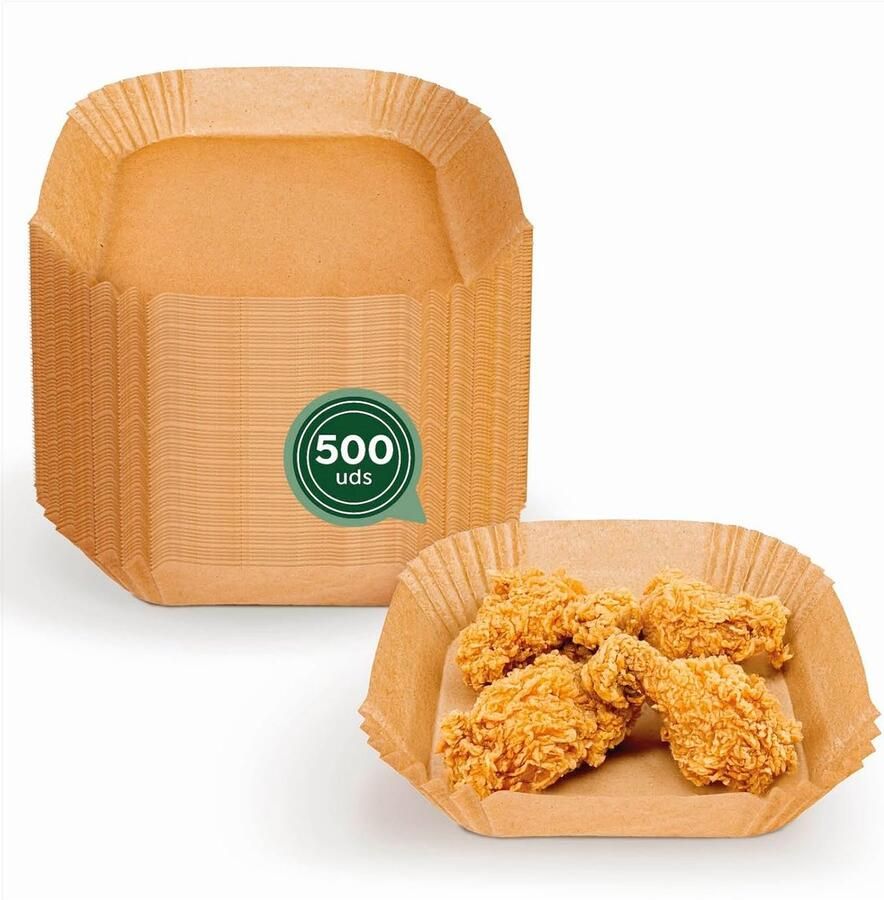 Airfryer Bakvormen Papieren Bakjes Gezond Koken Antiaanbaklaag 16 x 16 x 45 cm Bruin